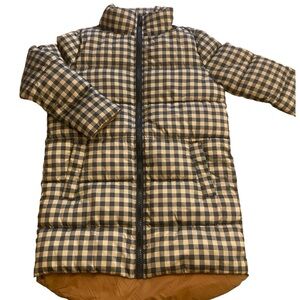 Rebecca Minkoff Women’s Gingham Long Puffer Jacket Lightweight New Size S-M